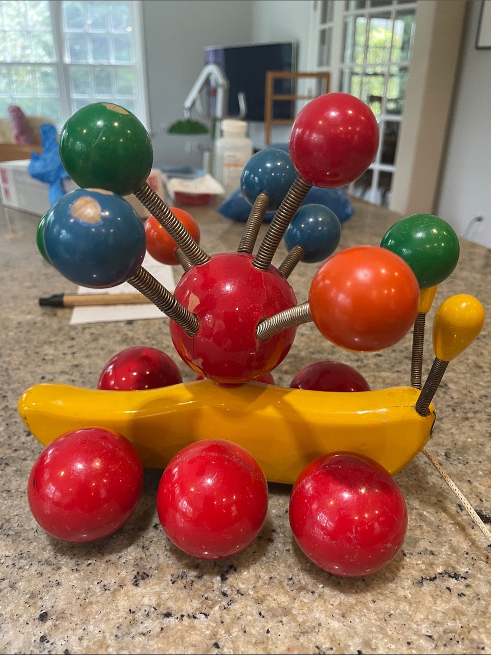 Classic Wooden Pull-Along Caterpillar Toy - Multicolor - Picture 2 of 4